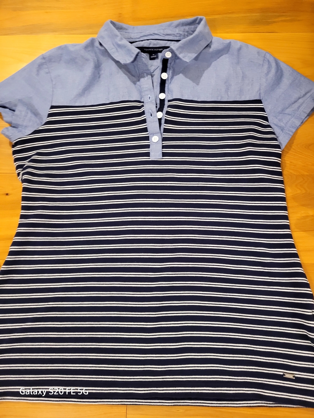 Tommy Hilfiger Striped Polo Shirt in Navy and Light Blue